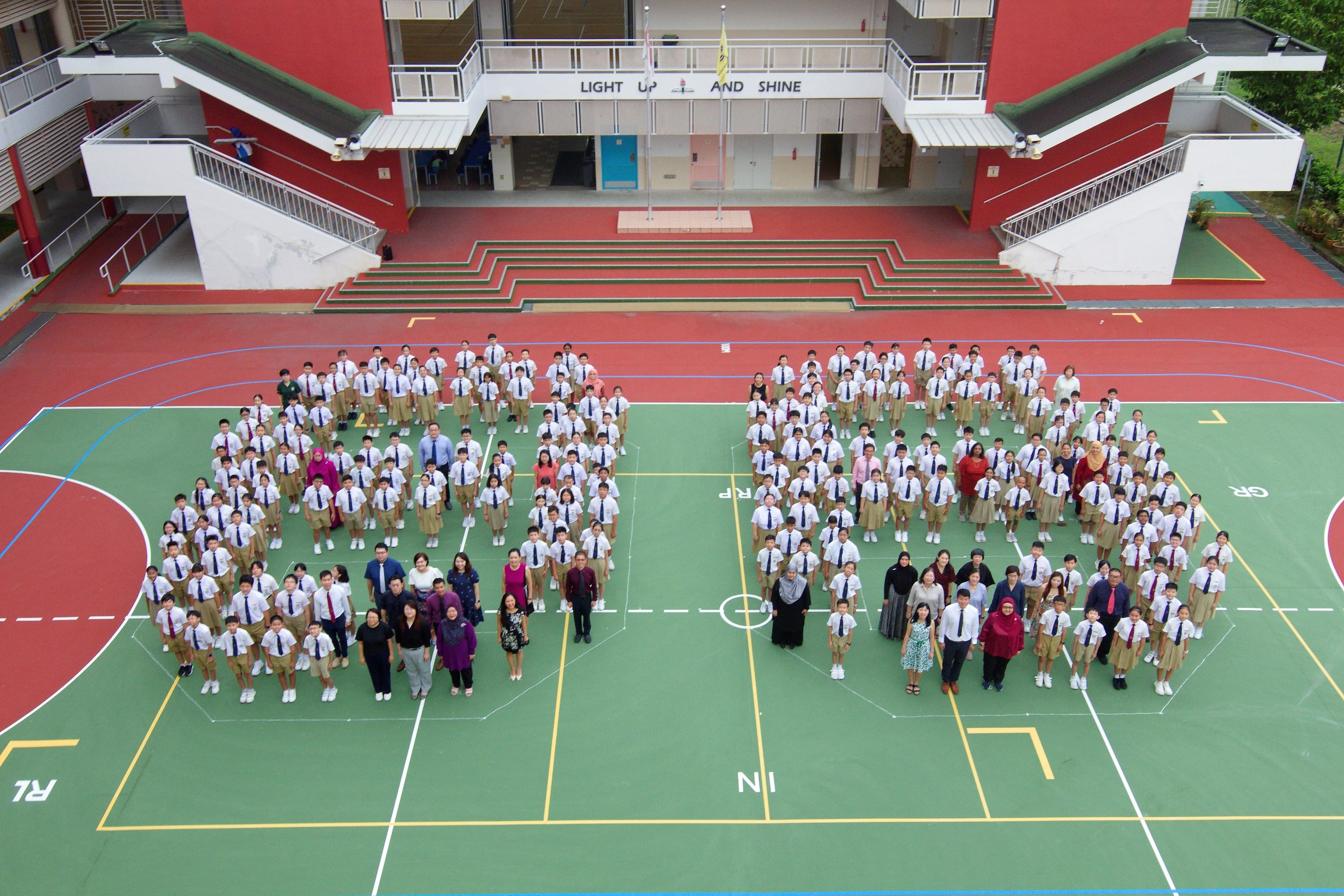 YN88 Formation by our staff and P6 students